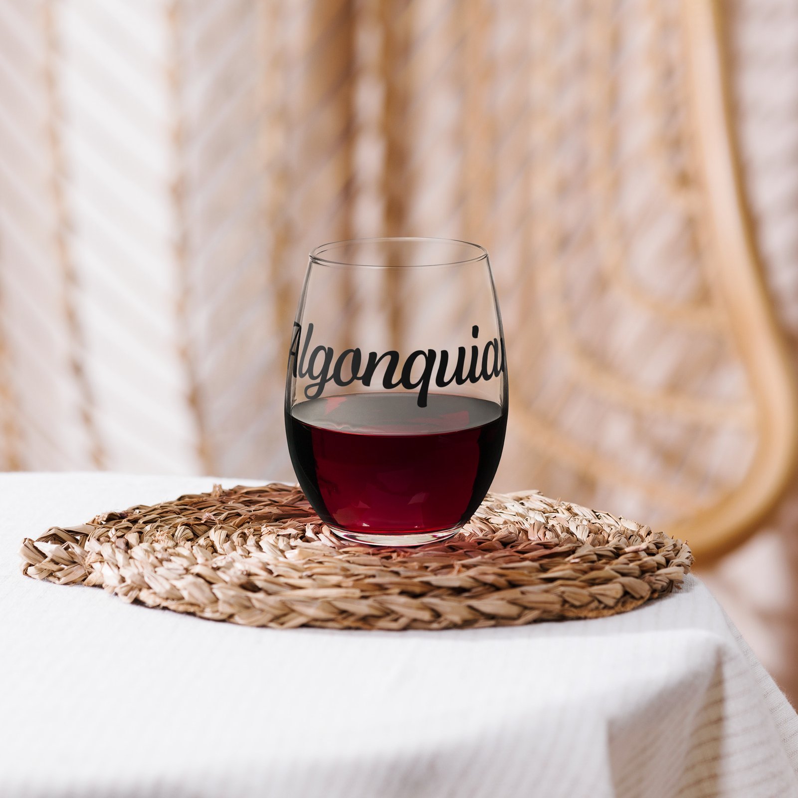 Stemless wine glass